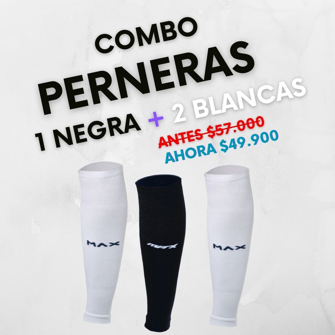 Combo Perneras x3 2 Blancas + 1 Negra